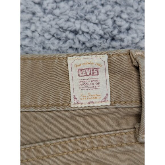 Y2K Levis Wide Leg Capris Size 6 Boho Preppy 90s Canvas Cali Skater Retro Brown - Picture 6 of 13